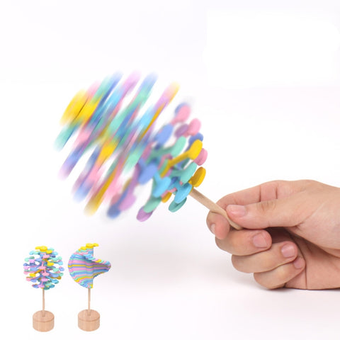 Solid Wood Rotating Lollipop Fischer Series Creative Ornaments Decompression Toy Decompression Artifact