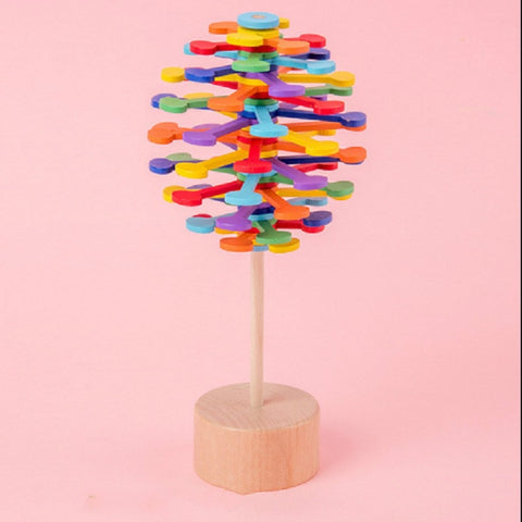 Solid Wood Rotating Lollipop Fischer Series Creative Ornaments Decompression Toy Decompression Artifact