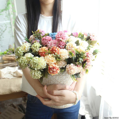 Artificial Flower Ball Chrysanthemum Home Decoration Wedding Bouquet Flower Plant Fake Flower
