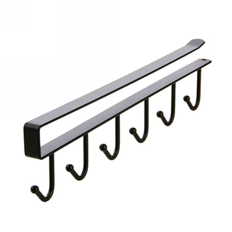 2 PCS Hooks Storage Rack Cup Towel Hanging Holder Bathroom Kitchen Cabinet Organizer