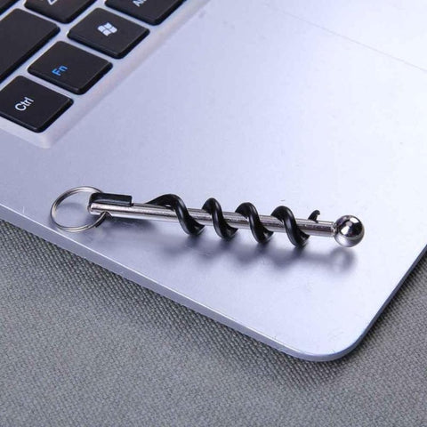 2 PCS Outdoor Creative Corkscrew Pocket Red Wine Tool, Key Ring