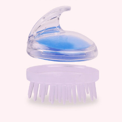 Household Head Hand-held Silicone PVC Massage Brush, Green, Red, Blue
