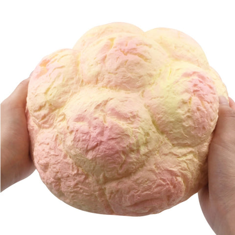Large Scented Cream Puff Squishy Slow Rising Straps Soft Squeeze Simulate Pineapple Bread Cake Gift Kid Fun Toy Size: 25x13cm, Large Scented Cream
