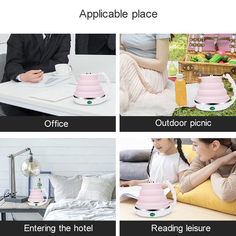 Portable Folding Silicone Intelligent Constant Temperature Travel Camping Electric Kettle, US Plug, EU Plug, UK Plug