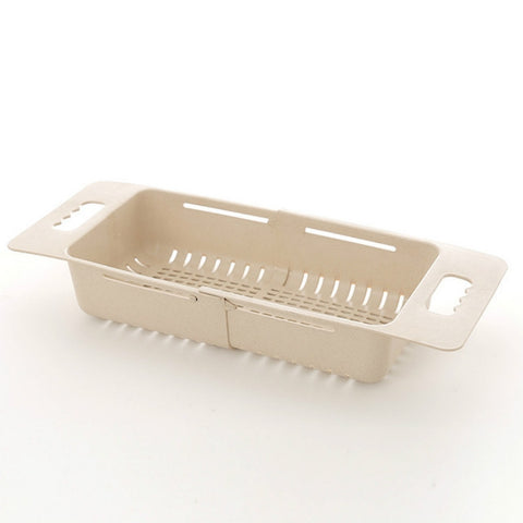 Adjustable Dish Drainer Sink Drain Basket Washing Vegetable Fruit Plastic Drying Rack