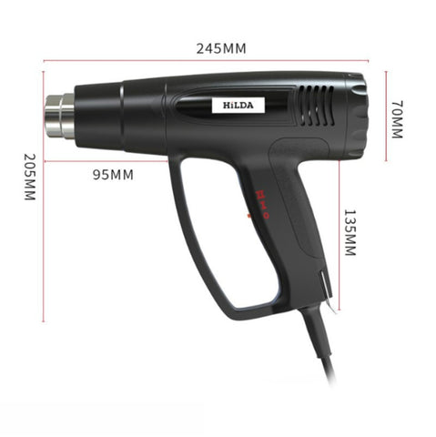 Hilda High Temperature Hot Air Industrial Hot Air Film Tool, 2000W, 1800W, Three Wind Nozzles