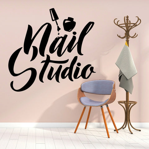 Nail Studio Window PVC Carved Stickers, Nail Studio Window