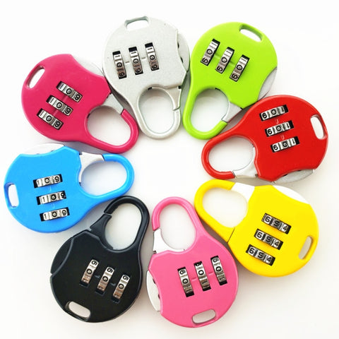 2 PCS Mini Password Small Padlock Luggage Lock Digital Password Lock, Silver, Black, Blue, Red, Green, Pink
