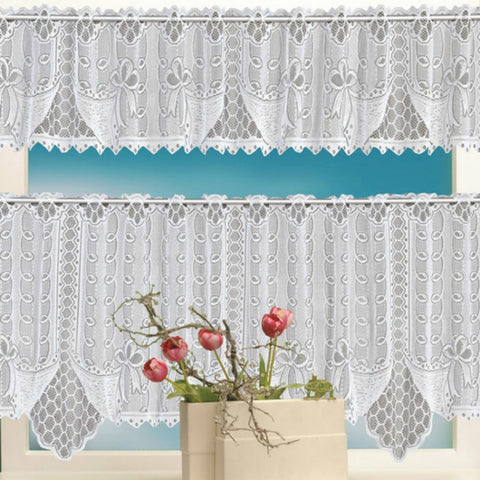 White Translucent Coffee Curtain Tulle Lace Sheer Warp Knitted Jacquard Curtains Bedroom Curtains, Lower Curtain, Upper Curtain, Upper And Lower Curtain