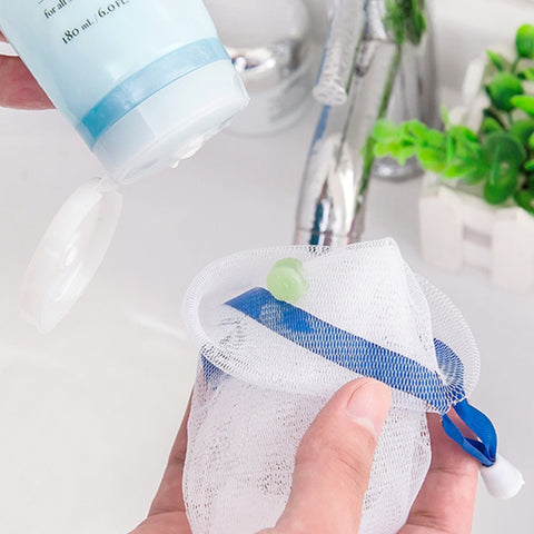 4 PCS Hanging Bag Cleaning Foam Cleanser Handmade Soap Bubble Net, Random Color Delivery, Soap Bubble Net