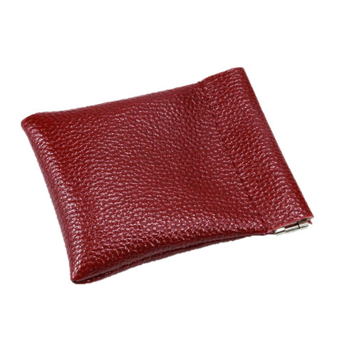 Fashion Solid Color PU Leather Coin Purse Women Men Small Mini Short Wallet Money Bags