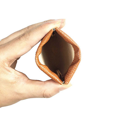 Fashion Solid Color PU Leather Coin Purse Women Men Small Mini Short Wallet Money Bags