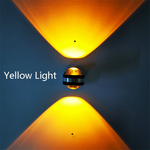 LED Up And Down Light Wall Light Double-Sided Crystal Aluminum Lights Upper Outlet, 2W (Red Light), 2W (Yellow Light), 2W (Blue Light), 2W (Green Light), 2W (Purple Light), 2W (Mixed Color Light), 6W (Red Light), 6W (Yellow Light), 6W (Blue Light)     ...