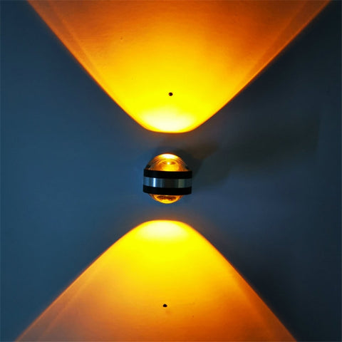 LED Up And Down Light Wall Light Double-Sided Crystal Aluminum Lights Upper Outlet, 2W (Red Light), 2W (Yellow Light), 2W (Blue Light), 2W (Green Light), 2W (Purple Light), 2W (Mixed Color Light), 6W (Red Light), 6W (Yellow Light), 6W (Blue Light)     ...