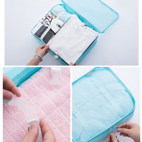 Travel Storage Bag Set Folding Storage Bag, 7 In 1, 8 In 1 Beam Mouth, 8 In 1 Cosmetic Bag, 8 In 1 Toiletry Bag, 9 In 1 Cosmetic Bag, 9 In 1 Toiletry Bag
