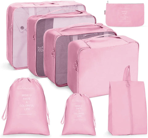 Travel Storage Bag Set Folding Storage Bag, 7 In 1, 8 In 1 Beam Mouth, 8 In 1 Cosmetic Bag, 8 In 1 Toiletry Bag, 9 In 1 Cosmetic Bag, 9 In 1 Toiletry Bag