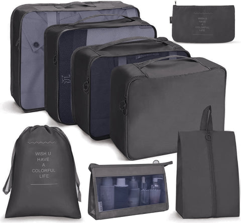 Travel Storage Bag Set Folding Storage Bag, 7 In 1, 8 In 1 Beam Mouth, 8 In 1 Cosmetic Bag, 8 In 1 Toiletry Bag, 9 In 1 Cosmetic Bag, 9 In 1 Toiletry Bag
