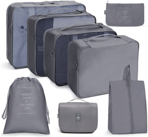 Travel Storage Bag Set Folding Storage Bag, 7 In 1, 8 In 1 Beam Mouth, 8 In 1 Cosmetic Bag, 8 In 1 Toiletry Bag, 9 In 1 Cosmetic Bag, 9 In 1 Toiletry Bag