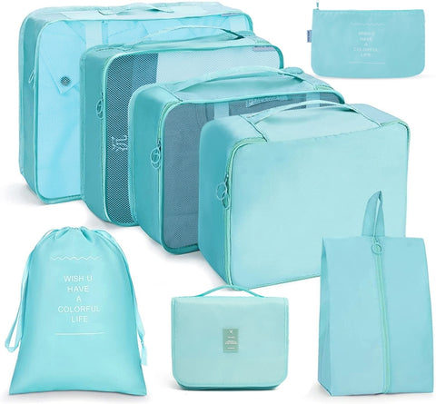 Travel Storage Bag Set Folding Storage Bag, 7 In 1, 8 In 1 Beam Mouth, 8 In 1 Cosmetic Bag, 8 In 1 Toiletry Bag, 9 In 1 Cosmetic Bag, 9 In 1 Toiletry Bag