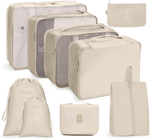 Travel Storage Bag Set Folding Storage Bag, 7 In 1, 8 In 1 Beam Mouth, 8 In 1 Cosmetic Bag, 8 In 1 Toiletry Bag, 9 In 1 Cosmetic Bag, 9 In 1 Toiletry Bag