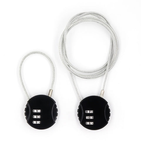Steel Rope Spherical Combination Lock Gym Luggage Bicycle Round Padlock, Black, Silver, Red