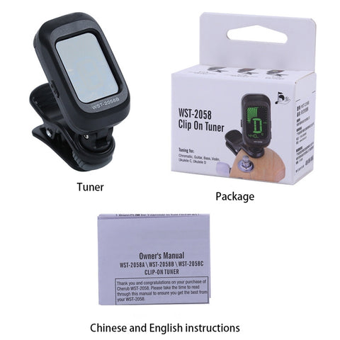 Little Angel WST-2058B Guitar Capo Electronic Tuner, 5×3.7×2.7cm