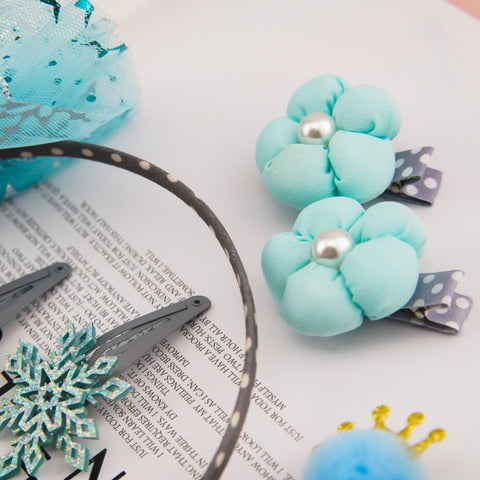 Cute Hair Accessories for Girls Mesh Bowknot Crown Headband Hair Accessories Set