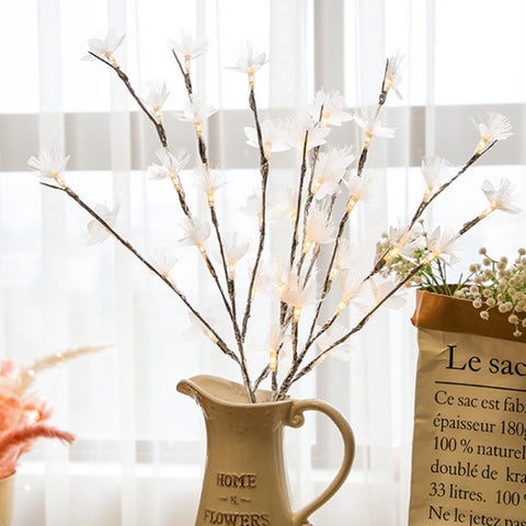 LED Fiber Optic Flower Twig Light String Room Bedroom Romantic Decoration Lantern