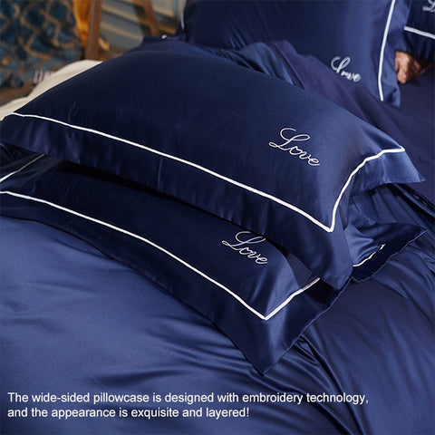 Silk Four-Piece Sheets Bed Sheet Double Nude Sleeping Quilt Cover Ice Silk Bedding, 1.5M Bed, 1.8M Bed, 2.0M Bed
