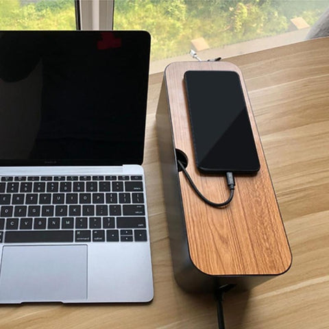 Power Cable Storage Box Case Anti-dust Charger Socket Organizer Desktop Network Line Storage Bin