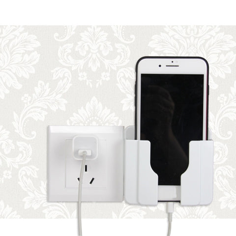 Wall  Mobile Phone Holder Stand Socket Charger Storage Box