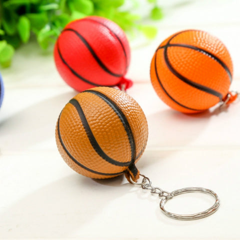 5 PCS Plastic Mini Basketball Keychain Men Car Key Ring Sports Souvenir Holiday Gift Random Color Delivery, Basketball Shape