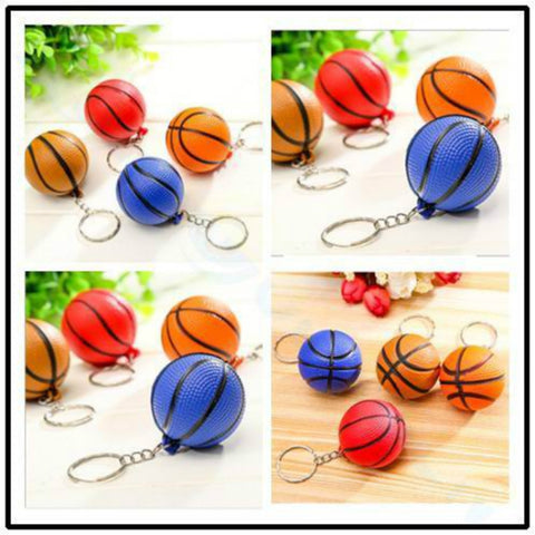 5 PCS Plastic Mini Basketball Keychain Men Car Key Ring Sports Souvenir Holiday Gift Random Color Delivery, Basketball Shape