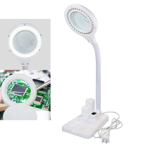 White LED Desk Lamp Desktop Magnifying Glass Work Lamp, US Plug, EU Plug, GB Plug