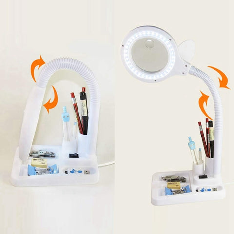 White LED Desk Lamp Desktop Magnifying Glass Work Lamp, US Plug, EU Plug, GB Plug