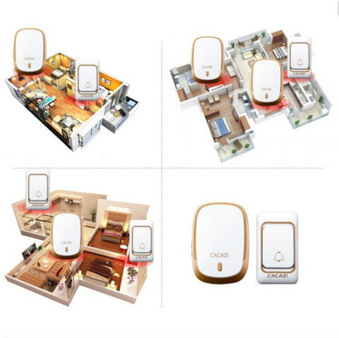 CACAZI K01 Pager Wireless Smart Music Waterproof Doorbell, Random Color Delivery, US / EU / UK Plug