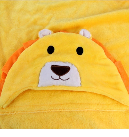 Baby Animal Shape Hooded Cape Bath Towel, 100×75cm