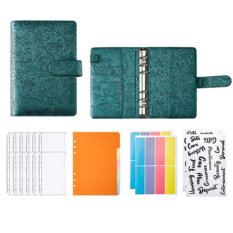 YMX-007 PU Leather Budget Binder Notebook Embossed Model Handbook, A6, A5