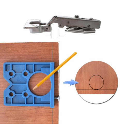 35mm Woodworking Hinge Opening Door Panel Hinge Positioner Punching Installation Auxiliary Tool, Single, Single + Hole Opener, Single + Hole Opener+Pencil, Single + Orange Hole Opener+Pencil