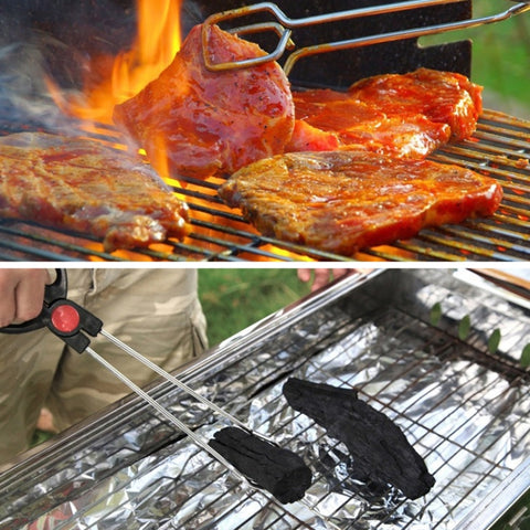 Stainless Steel Plastic Handle Barbecue Tongs Food Clip Barbecue Tools, 9 Inch, 12 Inch