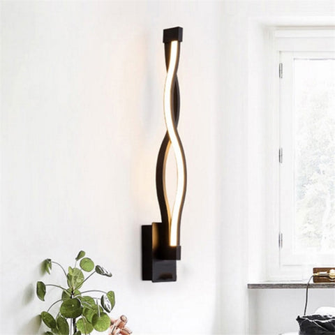 Simple Led Aisle Bedroom Bedside Wall Lamp, White, Black