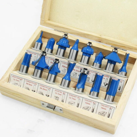 Woodworking Milling Cutter Set Trimming Machine Head Electric Wood Milling Engraving Machine Cutter, Red 1/4 Handle 12PCS, Blue 1/4 Handle 12PCS, Red 1/2 Handle 12PCS, Blue 1/2 Handle 12PCS, Red 1/4 Handle 15PCS, Red 1/2 Handle 15PCS                   ...