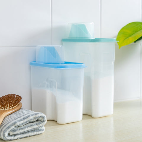 Household Plastic Transparent Washing Powder Storage Box Storage Container, 2L, 3L