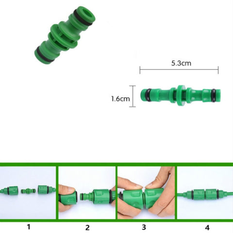 2 PCS 4 Point Two-way Pacifier Repair Extension Hose Quick Connector Plastic Garden Tool, 2pcs