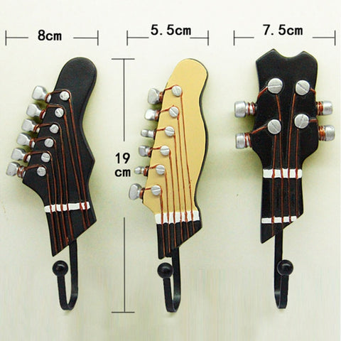 3 PCS Guitar Shape Home Decoration Hook, Guitar Shape Hook