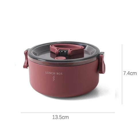 Round Portable Insulation Partitioned Lunch Box Student Office Workers Heated Microwave Oven Bento Box, Single Layer, Double Layer