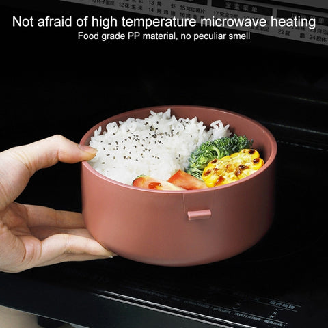 Round Portable Insulation Partitioned Lunch Box Student Office Workers Heated Microwave Oven Bento Box, Single Layer, Double Layer