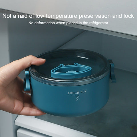 Round Portable Insulation Partitioned Lunch Box Student Office Workers Heated Microwave Oven Bento Box, Single Layer, Double Layer