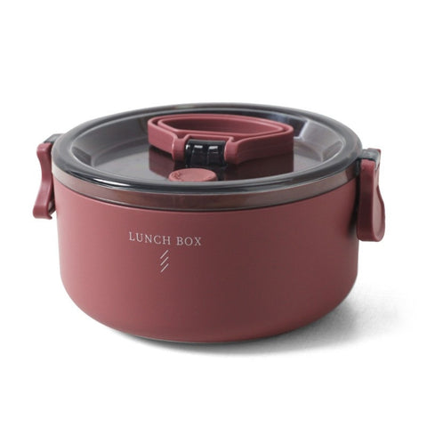Round Portable Insulation Partitioned Lunch Box Student Office Workers Heated Microwave Oven Bento Box, Single Layer, Double Layer