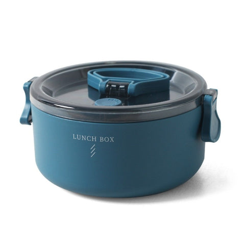 Round Portable Insulation Partitioned Lunch Box Student Office Workers Heated Microwave Oven Bento Box, Single Layer, Double Layer